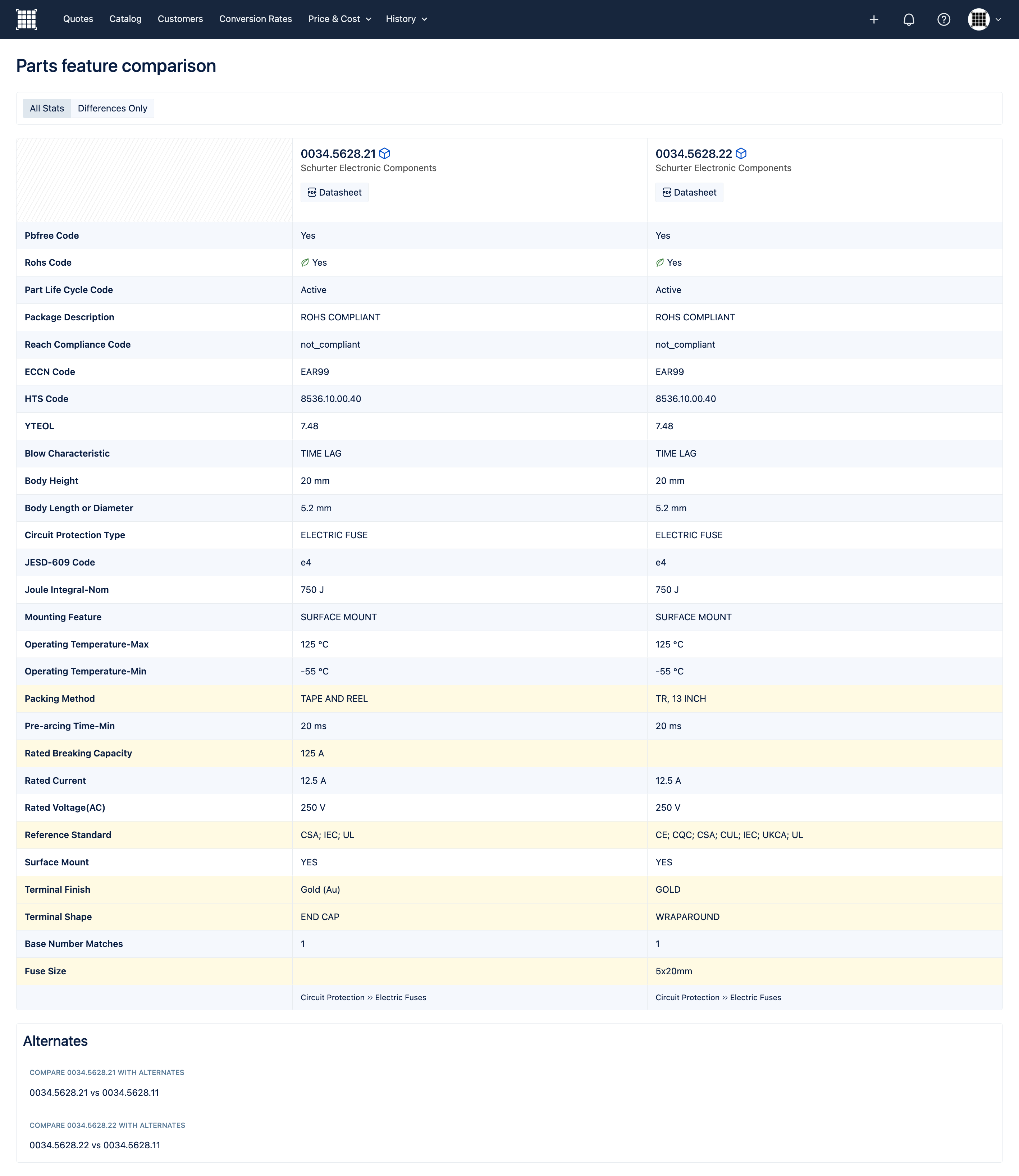 screencapture-cpq-supplyframe-app-compare-0034-5628-21-Schurter-Electronic-Components-vs-0034-5628-22-Schurter-Electronic-Components-2024-09-23-15_01_04.png